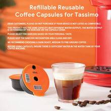 Cápsulas de café reutilizables para cafetera Tassimo, opciones de capacidad 60ml/180ml/200ml/220ml. Cápsulas de café recargables, accesorios para cafetera. - Naranja - Ver 9