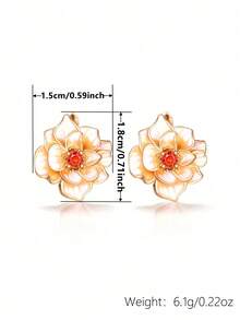 1 Pair Elegant Cubic Zirconia Stud Earrings, Designed For Women, Suitable For Weddings, Engagements, Anniversary Parties, Valentine's Day Gifts - 1# - View 7