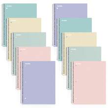 Spiral Notebooks Set, 1-Subject, College Ruled Paper, 8" X 10-1/2", 70 Sheets Per Notebook,3-Hole Punched Paper, Pink,Purple, Blue, Green, Yellow Spiral Lined Notebooks For School,Work - Set - View 9