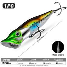 PRO BEROS Proberos 1pc 12cm/16cm Topwater Floating Popper Lure, Artificial Hard Wobbler Rattling Baits, 19g/50g Long Cast Surface Popper For Saltwater Bass Fishing, Fishing Tackle - Butterfly - View 21