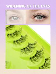 10 Paar natürliche halbe Wimpernstreifen mit unsichtbaren Wimpernbändern, weiche Nerzhaar wiederverwendbare Wimpern, geeignet für den täglichen Gebrauch zum Verlängern der Augenwinkel für Mädchen - Halbe Wimpern - Übersicht 4