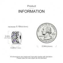1pc Romantic Good Luck Totem Style S925 Sterling Silver Low Hypoallergenic Shiny Four-Leaf Clover Butterfly Evil Eye Flower Cross Ocean Paw Print Fixed Clip Bead, Suitable For Original Bracelet, Women's DIY Jewelry Making, Birthday Gift - Multicolor - View 9