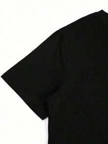 2026 New Products: Women's Cotton Crew Neck T-Shirt, Albert And The Cosby Cartoon Anime T-Shirt For Valentine's Day, Women's Pure Cotton Crew Neck Casual T-Shirt (1 Piece). It's Versatile And Practical, Exudes A Natural And Elegant Style, And Is A Must-Have Item For Summer Parties. - 黑色 - 查看 3