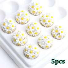 5pcs 16mm Acrylic Flower Ball Beads, 3D Daisy Flower Spacer Beads With Rhinestone For DIY Bracelet Necklace Earring Phone Chain Jewelry Making - Flower Beads - View 10