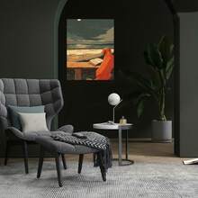 Pintura Decorativa Plana 2D, 2D Plano, 2D Plano, 1 pieza, Sin Marco, Multi- Opcional, Póster de Golden Retriever Leyendo a Noche, Arte de Pared Caprichoso de Animales Oceánicos al Lucir de la Luna, Regalo Único para Amantes de los Perros, Póster Creativo Imaginativo - Enmarcado - Ver 2