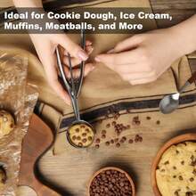 3pcs Ice Cream Scoops Set, Premium Cookie Scoop, Small/Medium/Large Stainless Steel Scoops, Professional Ice Cream Scoop With Trigger Release, For Baking, Cookies, Fruits And Ice Cream - Silver - View 6