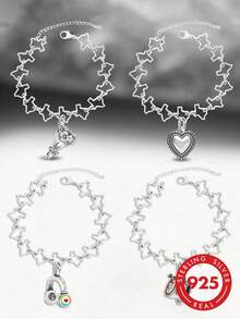1 chiếc mặt dây chuyền DIY hình bó hoa Texas bằng bạc sterling 925 độc đáo, trang sức tinh tế, quà Giáng sinh cho phụ nữ. - Bộ 5 - Xem 1