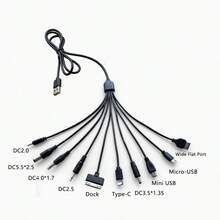 10-In-1 Universal Multi USB Charging Cable, Multiple Plug Connector Adapter With Type C, Micro USB, Mini USB, And DC Ports (5.5/4.0/3.5/2.5/2.0) For Cell Phones, Tablets, And Home Electronics - Multicolor - View 5