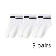 10 đôi tất thể thao cổ ngắn nữ màu đen trắng hai tông màu, kiểu dáng đơn giản, đa năng dành cho sinh viên (30 đôi/20 đôi/10 đôi/8 đôi/5 đôi/3 đôi/1 đôi) - Đen và trắng - Xem 23