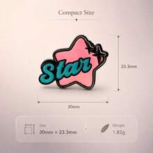 Star Brooch Pin, Y2K Pink & Blue Enamel Pin, Lapel Pin For Clothing Bags, Main Character Energy - Powder Blue - View 6