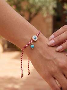 ZIRUISP Evil Eye Natural Stone Bracelet For Women Men, Handmade Adjustable Braided Rope Wristband Protection Amulet Good Luck Boho Jewelry Gift For Daily Wear - Evil Eye Bracelet - View 3