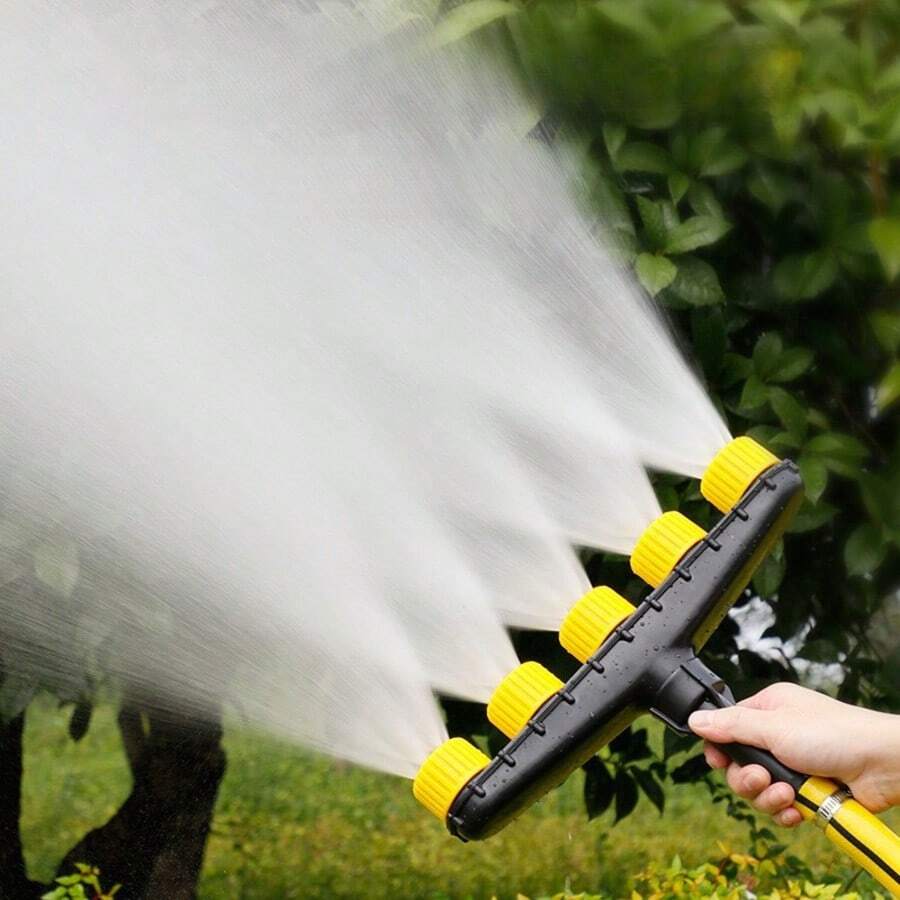 1pc 5-Head Multi-Hole Spray Nozzle Watering Head For Vegetable Garden Watering Hose Spray Nozzle Sprinkler