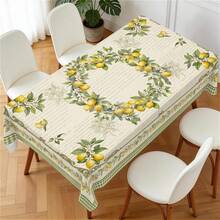 1 khăn trải bàn hình chữ nhật bằng polyester, họa tiết khung chanh Pháp cổ điển, in một mặt, thích hợp cho mặt bàn, có thể giặt và tái sử dụng, phù hợp cho trong nhà, ngoài trời, sân hiên, đám cưới, tiệc tùng, ăn uống, triển lãm thủ công, trang trí tiệc. - Nhiều màu - Xem 1