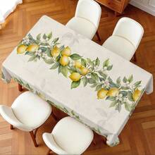 1pc Rectangular Polyester Tablecloth, French Lemon Vintage Frame Pattern, Single-Sided Printing, Suitable For Tabletop, Washable And Reusable, Applicable For Indoor, Outdoor, Patio, Wedding, Party, Dining, Craft Exhibition, Banquet Decoration - Multicolor - View 7