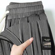 Pantalones casuales de pierna recta para hombre, pantalones largos deportivos resistentes a la suciedad, finos y ligeros para... - negro+marrón - Ver 4