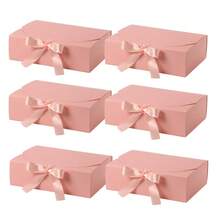 6pcs Set Giftboxes With Lids & Ribbons, 12.2 * 9.84 * 3.15 Inch Birthday Gift Boxes, Bridesmaids Proposal Boxes, Foldable Kraft Paper Gift Boxes For Engagement & Wedding - Gift Box - View 10