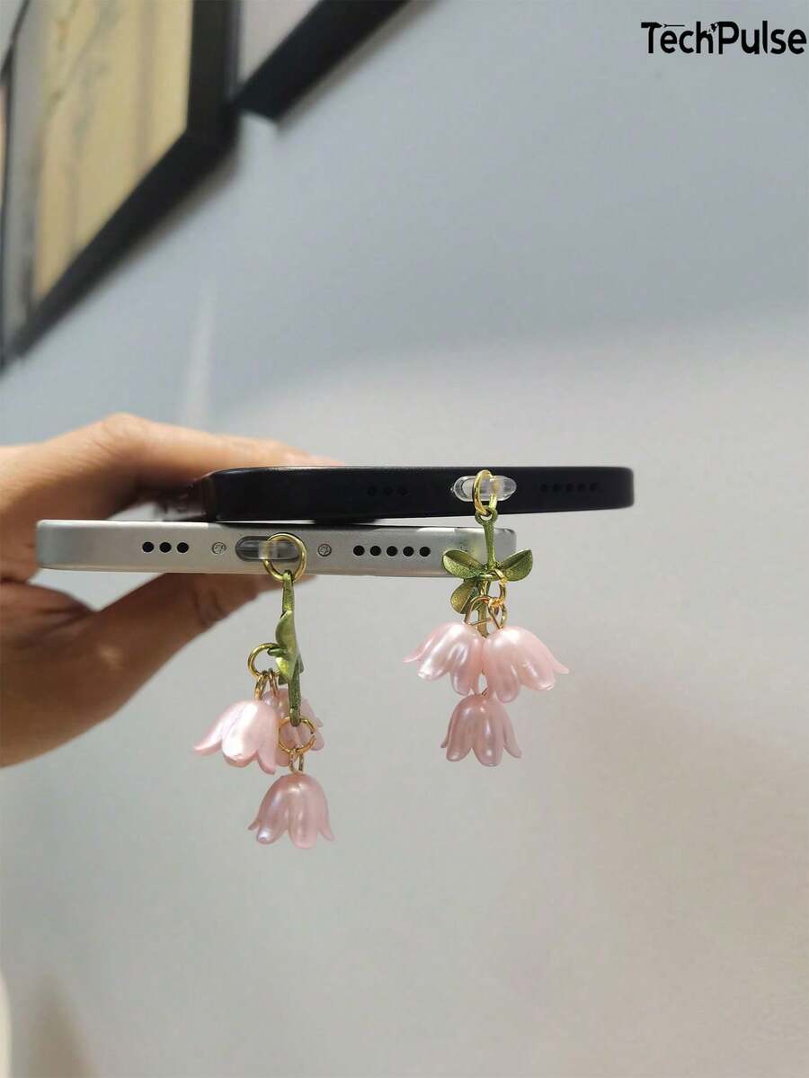 Fengling Lan Mobile Phone Dust Plug, Compatible With Apple Lightning Android Type-C Interface Mobile Phone Dust Plug, Super Cute Mobile Phone Decoration Pendant, - Pink - View 1