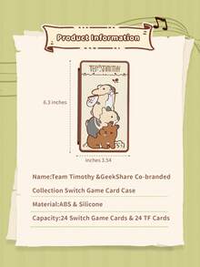 GeekShare 24 Game Card Slots & 24 TF Card Slots Cute Rabbit Design - Team Timothy, Compatible With Nintendo Switch 2/Switch 2017/OLED - View 3