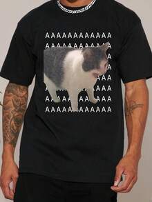Camisetas Casuales de Manga Corta y Cuello Redondo para Hombre en Verano - Negro - Ver 2