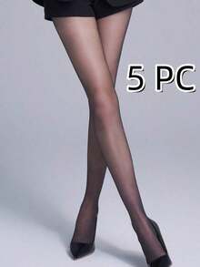 Veilyse 1/5/10 Pairs Invisible Transparent Stockings - Ultra Thin Breathable Women Pantyhose, Lightweight & Comfortable, Almost Unnoticeable (XS-XXL).Perfect Leg Adornment, Sexy Leg Adornment - 黑色 - 查看 11