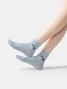 1/5 Pairs Random Color Basic Black & White, Cute Pink, Comfortable Breathable Sweat-Absorbent Socks, Suitable For School, Sports, Commuting, Ankle Socks - Multicolor - View 4