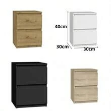 30x30x40cm 2抽屜床邊櫃，現代極簡風床頭櫃，4色可選，適用於臥室、客廳、居家辦公室的小型窄身儲物櫃，省空間緊湊式床邊櫃，配備滑順抽屜 - 彩色 - 查看 5