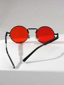 1 Pair Men's Round Small Frame Metal Spring Temple Punk Style Retro Versatile Street Style Fashion Glasses - Multicolor - View 8