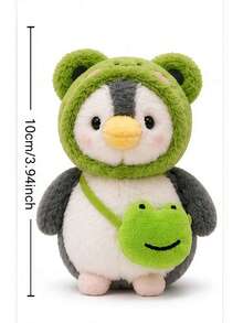 3.94in Cute Penguin Plush Toy-Fluffy And Soft.Halloween Costume Party Favor Silicone Baby Doll Full Silicone Body Reborn Baby Dolls Stuffed Animals Teddy Bear Room Decor Squishy Crunch Squishy Squish Squishy's Squishy>Jumbo Toys - Multicolor - View 14