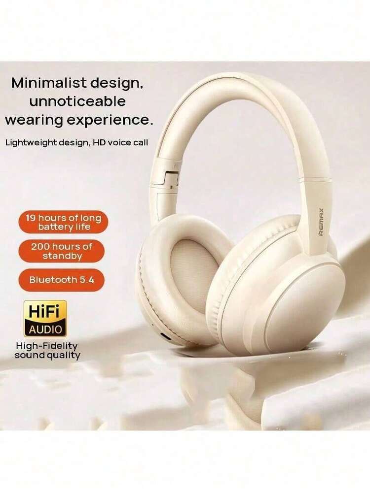 REMAX RB-100HB Bluetooth Wireless Over-Ear Headphones, Minimalist Design, Comfortable Fit, Long Battery Life, High-Definition Voice Calls, Compatible With Phones And Computers - View 2