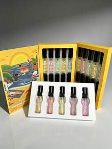 20/10/5/1 Peças Conjunto de Presente de Névoa de Fragrância Mini, Amostras de Tamanho de Viagem, Garrafas Multicoloridas, Fragrância Fresca de Longa Duração, Embalagem com Tema de Praia Tropical, Névoa Corporal Portátil Adequada para Férias de Verão e Presentes de Luxo - Multi Aromas - Visão 2