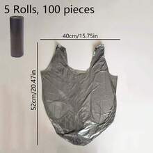 100 Black Trash Bags - Extra Large Capacity 101.44 Oz (Approx. 300g), Durable Plastic Garbage Bags - Multicolor - View 6