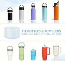 Silicone Cup Sleeves, Suitable For All Cups With A Bottom Diameter Of 7.5 Cm, Including Adventure , IceFlow Flip 12 Oz And 24 Oz Tumblers, Etc. This Cup Sleeve Protector Is Suitable For Daily Life, Travel, Family Gatherings, Parties And Other Occasions, Waterproof, Anti-Drop, And Anti-Scratch - Multicolor - View 2