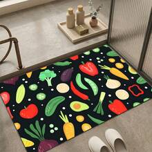 1pc, Home Decor, Cartoon Vegetable Pattern Printed Floor Mat, Diatom Mud Kitchen Rug, Kitchen Mat, Floor Mat, Easy To Clean, Printed Rectangular, Suitable For Living Room, Bedroom, Hallway, Bathroom, Laundry Room - Polyester Rug, Suitable For Indoor And Outdoor Home Decor - Multicolor - View 7