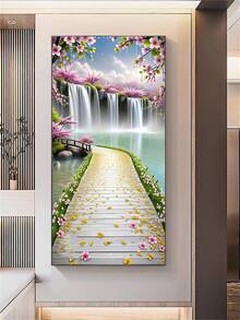 1pc Diamond Painting Kit - Landscape Theme Full Round Diamond, Suitable For Beginners, Perfect For Home And Office Decor, Excellent Holiday Gift - round diamond - View 4