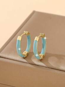 1 Pair Fashion Vintage Copper Oil Drip Geometric Round Stud Earrings Elegant High-End Women's Earrings Valentine's Date Gift - Round - View 4