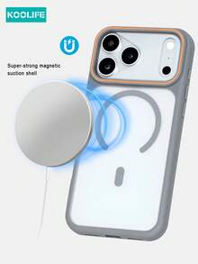 KOOLIFE 磁吸奢華半透明 PC 背板，親膚觸感，全方位防護，防撞防摔 Apple 手機保護殼，附掛繩，適用於 iPhone 17 Pro Max、16 Pro Max、15 Pro Max、14 Pro Max、13 Pro Max、17 Pro、16 Pro、15 Pro、14 Pro、13 Pro、17、16、15、14、13、12 Pro Max、12 Pro、12、11 機型；適合男女日常配戴，節日禮物首選 - 灰色 - 查看 11