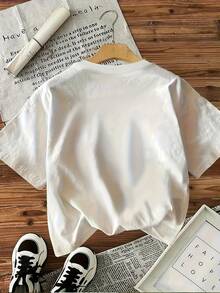 Christmas T-Shirt For Boys - Short-Sleeved Christmas-Themed T-Shirt For Boys - Modern Print Of Cars And Christmas Trees - Perfect For Everyday Wear And Outdoor Activities - 白色 - 查看 2