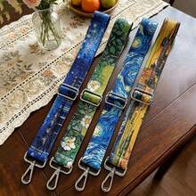 Tali Tas yang Dapat Dilepas, Motif Lukisan Minyak Van Gogh, Tali Bahu Selempang Lebar yang Dapat Diatur, Pola Artistik, Pengganti Tali Tas Wanita dengan Gesper Logam - MultiWarna - View 2