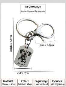 Customized Dog Keychain, Personalized Photo, Pet Memorial Gift For Parents, Cat Keychain, Personalized Dog Photo Decor, Custom Portrait, Valentine's Day Gift, Customized Dog Decor, Christmas Gift, Reusable, Colorful, Modern, Pet Loss Sympathy Gift - Multicolor - View 4