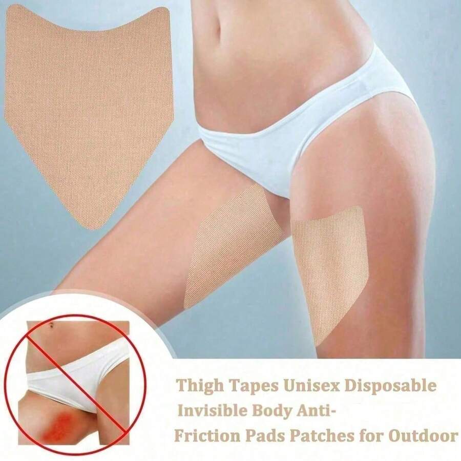 10 Peças/Pacote Faixas Invisíveis Anti-Atrito para Coxas, Almofadas Protetoras Transparentes Anti-Fricção para Coxas Internas e Panturrilhas Femininas, Proteção Confortável - Visão 1