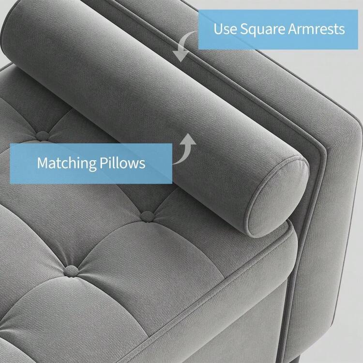 Banco almacenador tapizado en terciopelo de 46,5 pulgadas, con reposabrazos estampados e incluye 2 cojines decorativos. Ideal para dormitorio, sala de estar, recibidor y vestidor - Gris - Añade 3