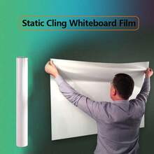 1 Roll Reusable Whiteboard Sticker, Glue-Free Static Cling, Writable & Erasable Without Residue, Portable & Convenient For Home/Office/Dorm Wall Decor - White 1pc - View 11