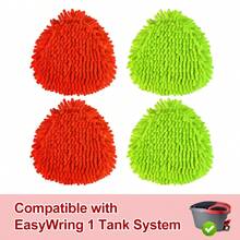 DLAIMI 2/4入 易安裝超細纖維拖把替換墊,適用於 EasyWring 1-Tank 系統,可水洗重複使用、耐磨損、顏色分區地板清潔墊,適用於居家廚房、浴室、臥室 - 多色 - 查看 12