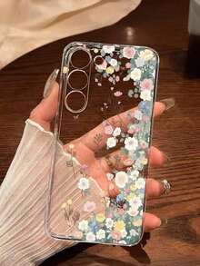 1 Piece Soft Romantic Fashion Floral Print Phone Case Compatible With Huawei Honor, Galaxy A04e/12/A13/A14/A34/A50/A52/A53/A54/S21/S22/S23/S24/S25/S25Ultra/S25FE/S26/S26 PLUS/S26 ULTRA/S26 EDGE, 6A/7A/8A, 12T/13T/15T/15T Pro - 透明 2 - 查看 8