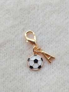 Exquisite Football Pendant Gold A-Z Letter Keychain, Gold Letter Charm, Cute Key Ring Handbag Pendant, Bag Charm, Keychain Bag Accessory, Phone Case Wallet Car Key Accessory - Multicolor - View 23