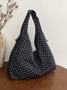 2026 Summer New Black Polka Dot Fashion High-End Large Capacity Multi-Pocket Multi-Compartment Shoulder Underarm Tote Bag - Black - View 5