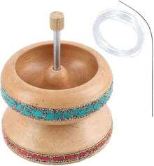 SHOP LC DELIVERING JOY Seed Bead Spinner Jewelry Making Kit - Clay Bead Spinner With Big Eye Beading Needle & 3 Meter Wire - Necklace Bracelet Maker Wooden - Birthday Gifts - Pinewood - Bead Spinner With Multicolor Border - View 2
