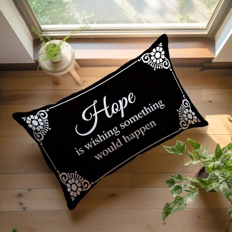 MEMNUN 1 chiếc vỏ gối trang trí bằng polyester in câu Kinh Thánh "Hy vọng là mong ước điều gì đó sẽ xảy ra" theo phong cách cổ điển đen trắng [Không kèm ruột gối], kích thước 11.81*19.71in (30*50cm)/15.75*23.62in (40*60cm), [In một mặt] Vỏ gối trang trí in câu nói truyền cảm hứng cho ghế sofa, giường, phòng khách, phòng ngủ, xe hơi, văn phòng, khách sạn, món quà lý tưởng cho gia đình và bạn bè, phù hợp mọi mùa - Nhiều màu - Xem 6