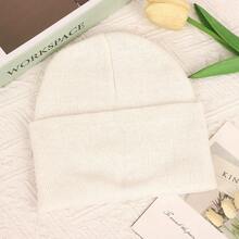 4件裝純色滑雪毛帽，極簡針織帽，中性款，適合日常休閒穿著 - 彩色 - 查看 4