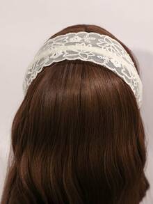 1 pieza Conjunto de diadema con bordado de flores de encaje - Multicolor - Ver 2
